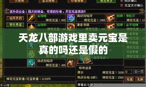 天龙八部游戏里卖元宝是真的吗还是假的