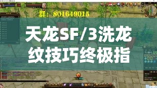 天龙SF/3洗龙纹技巧终极指南