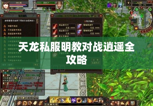 天龙私服明教对战逍遥全攻略